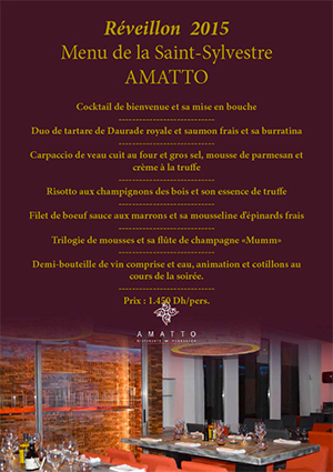 Reveillon 2015 Amatto restaurant Marrakech