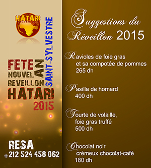 Restaurant Marrakech Réveillon 2015 HATARI