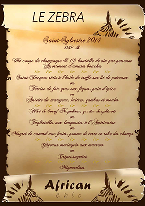 Restaurant Marrakech Zebra Réveillon 2015