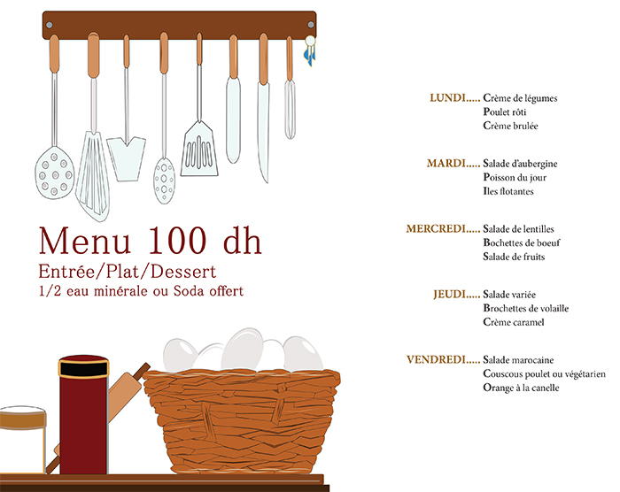 Restaurant QG Marrakech Menu
